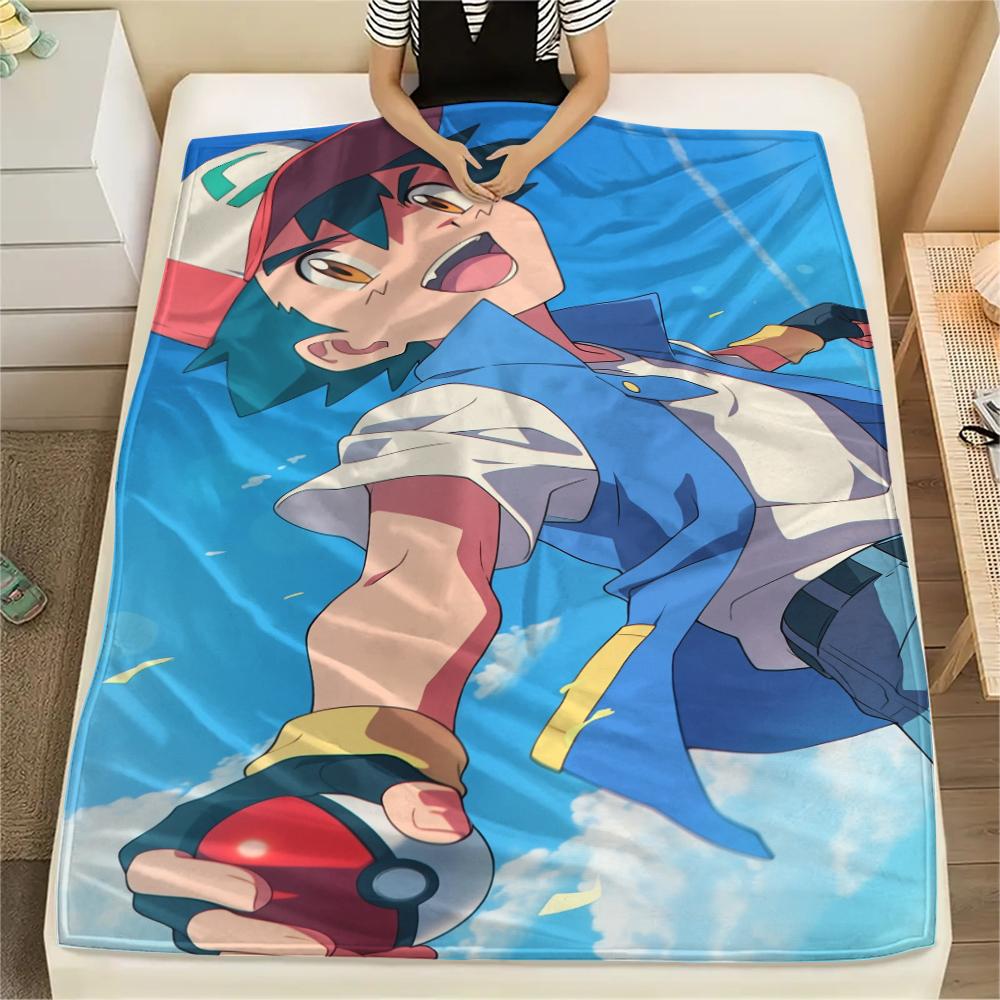 Pokémon Cartoon pattern Flannel Blanket, High quality Comfortable for All Seasons, Home Decor, Warmth and Comfort, Perfect for Gifts.