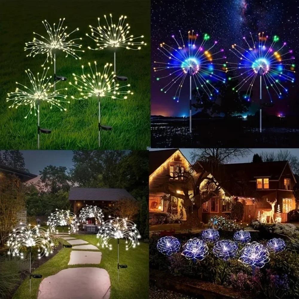 1/4 piezas Luces Solares Impermeables de Fuegos Artificiales Chispas Luz de Hada Paisajismo Luces de Jardín Luz de Decoración Exterior Patio Porche Camino