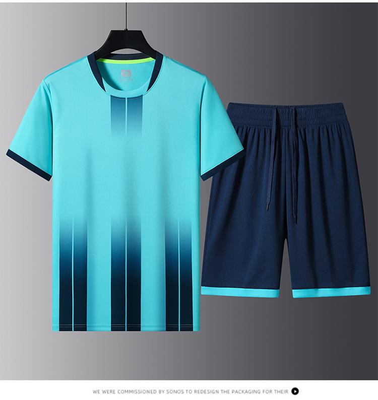 Summer Sports Suit For Men, Summer Running Quick-drying Short-sleeved Suit, Loose Ice Silk Running Suit, Two Suits