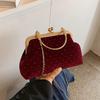 Luxury Design Women's Evening Clutch Purse Dinner Party Ladies Small Clip Shoulder Bag Handbags Retro Female Chain Crossbody Bag