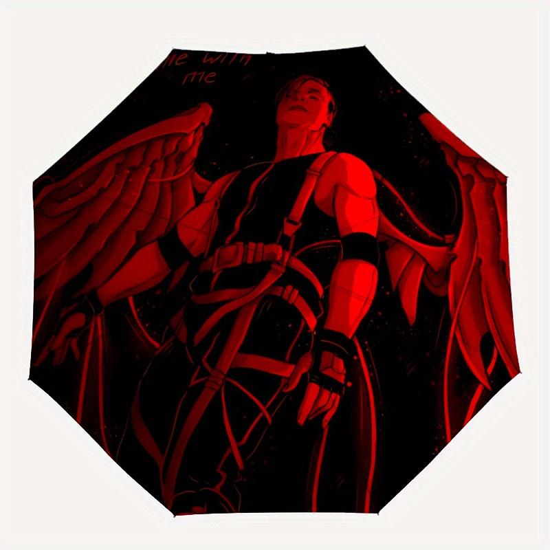 

1pc Rammstein Design Automatic Open/Close Umbrella - Compact Travel Umbrella, Perfect Gift for Friends -Intricate Design Umbrella yy250811084