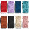 Applicable To Samsung S26 Mobile Phone Leather Case A27 Butterfly Cherry Blossom Embossed Card Wallet Protective Case A05S Matte Solid Color