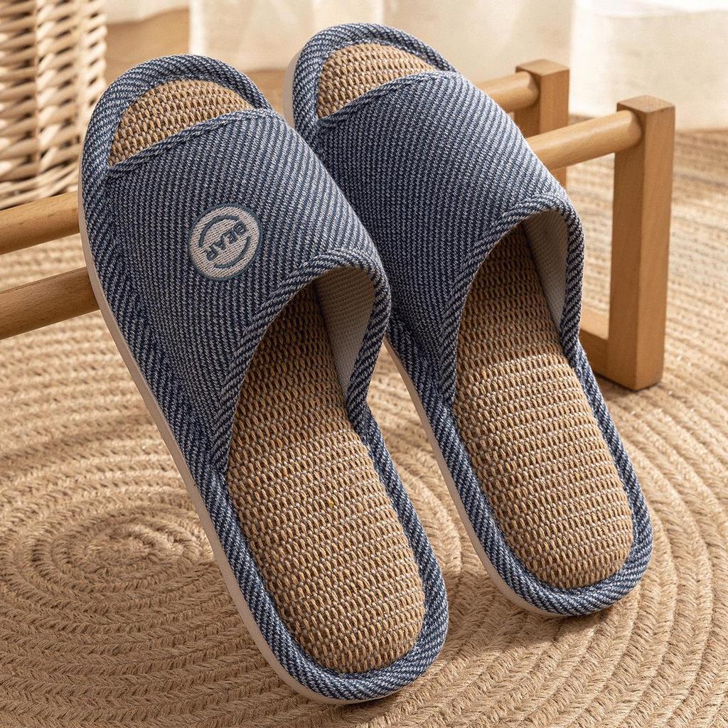 Jie Liya Unisex Linen Slippers - Sweat-Absorbent, Silent, All-Season Indoor Use