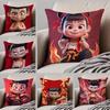 Chinese Style NNe Zha  Cushion Cover Throw Pillow Cover Hidden Button Durable Polyester Chair Cushion