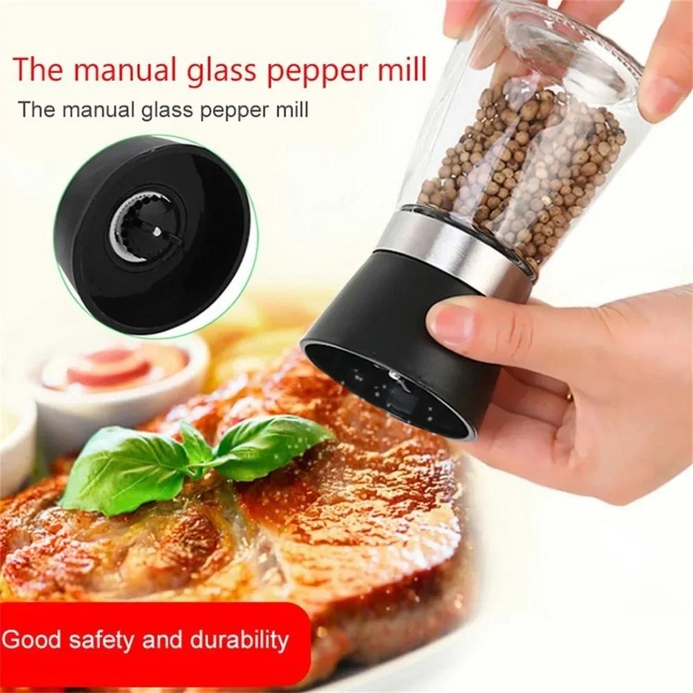 Adjustable Manual Salt Pepper Mill Seasoning Bottle Grinder Spice Grinding Containers Adjustable Mill Shakers Kitchen Gadgets