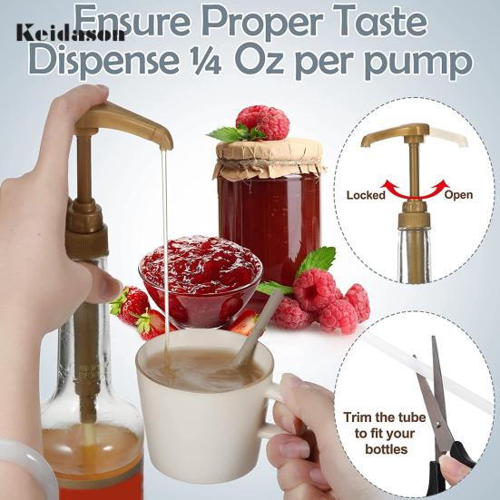 8Pcs Easy to Use Detachable PP Plastic Syrup Dispenser Sugar Press Bottle Pump Head Kitchen Supplies