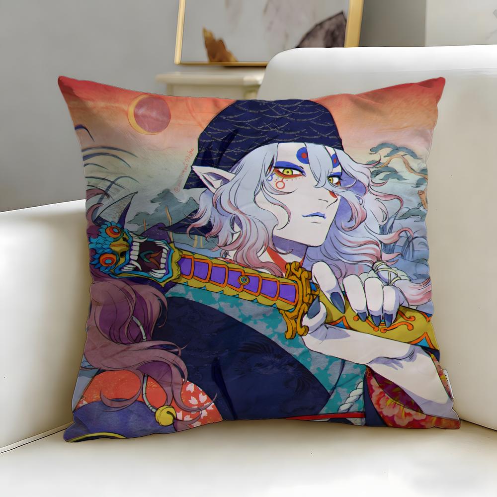 classic anime Mononoke Cushion Cover Soft & Easy-Wash Pillow Case – Versatile for Couch, Bed, Travel and Office