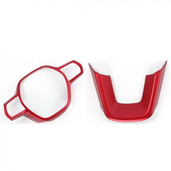Red 2X Car Steering Wheel Decor Cover Trim For Honda Accord 2023 2024 2025 11th