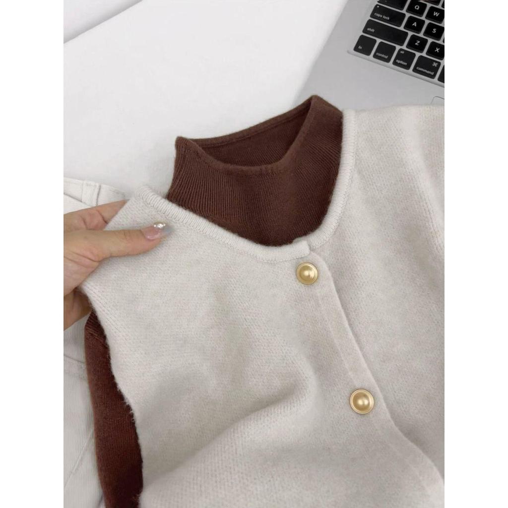 Korean Style Retro Knit Vest Cardigan - Soft, Fluffy, Loose Fit, Round Neck Perfect for Autumn and Winter