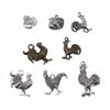 10pcs Animal Charms Rooster Cock Chicken Charms Antique Silver Color Pendants DIY Crafts Making Findings Handmade Jewelry