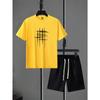 Men's Casual Striped Print Fashion Sports Suit Loose Comfortable Unisex Sports Clothing