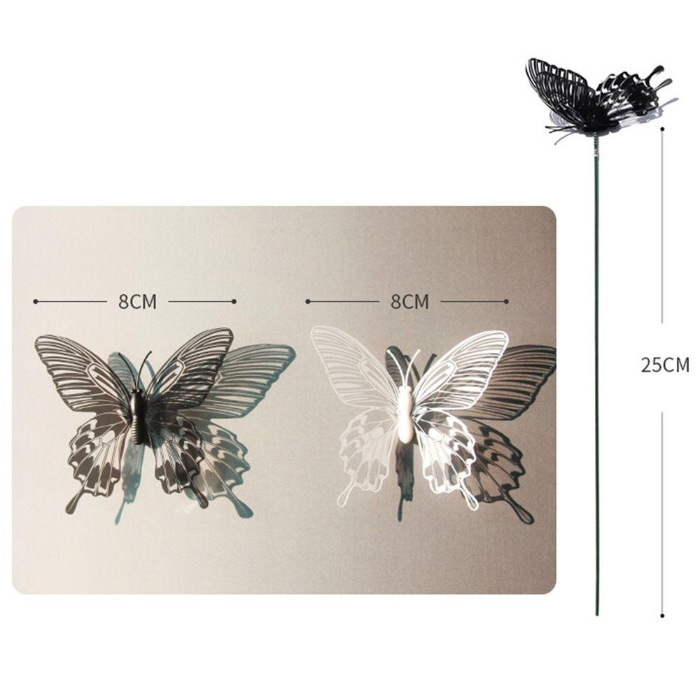 25PCS Black White Butterfly Garden Decorative Stakes Simulation Butterfly Stakes  Weding Ornament