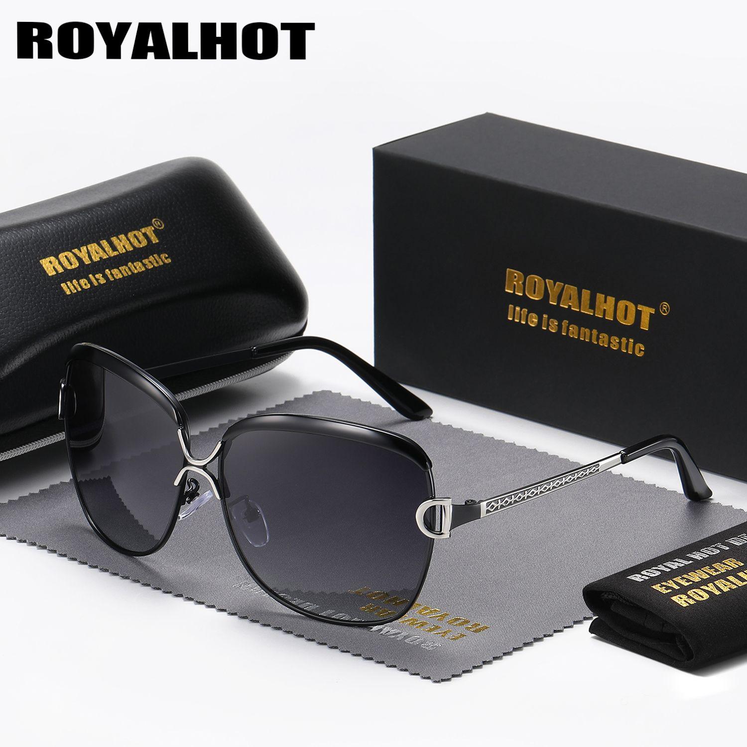 

RoyalHot, женские и мужские поляризационные винтажные солнцезащитные очки большого размера в оправе Aloly, солнцезащитные очки для вождения, оттенки Óculos masculino Male 60012 чёрный