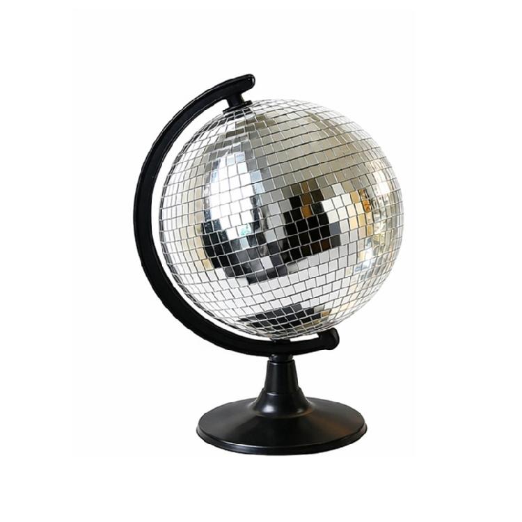 

Disco Ball Globe Tabletop Decors Mirror Disco Ball Globe Sculpture with Base Ornament for Party Wedding Centerpieces S серебряный