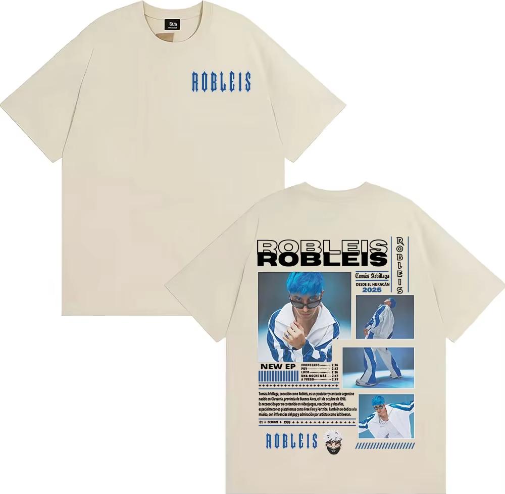 

Rapper Robleis Album Unisexs Women High Street Retro Short Sleeve T Shirt Cotton Oversized Tshirt 2026 Tour Printed Tshirts 4XL