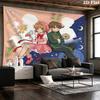 Cardcaptor Sakura Wall Tapestry Aesthetic Wall Hanging Printed Fabric Blanket Decorative Tapestries For Bedroom Living Room Home Decor