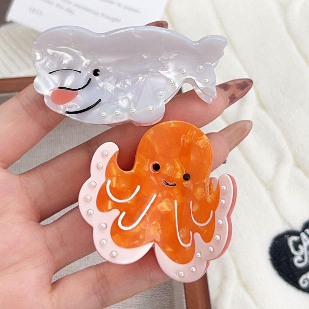 Korean Style Ocean Animal Hair Clip Acetic Acid Small Shark Clip Sea Creature Hair Claw Girls