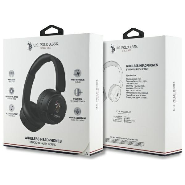 Us Polo Słuchawki Nauszne Bluetooth      Ushpv6Punk Czarny/Black Dh Color Logo