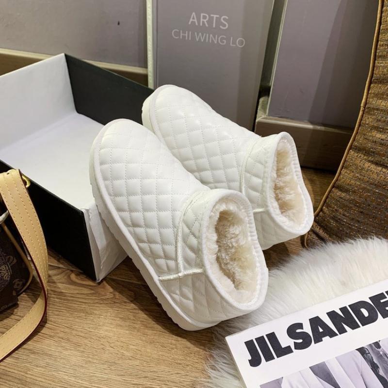 

Водонепроницаемые зимние ботинки Lovers Bread Shoes из кожи, теплые зимние, плюс бархатные нескользящие женские хлопковые ботинки больших размеров 38