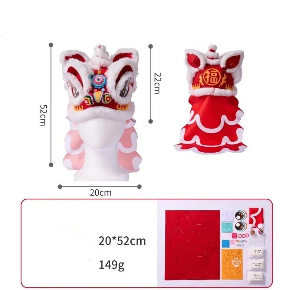 Plush Handmade Headwear DIY Material Package Headwear Props New Lion Dance Hat Festival Atmosphere