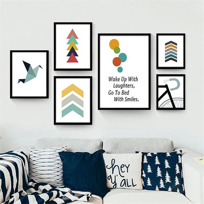 Nordic Decorative Canvas Painting Abstract Geometry Posters Modern and Simple Style for Kitchen Living Room Corridor