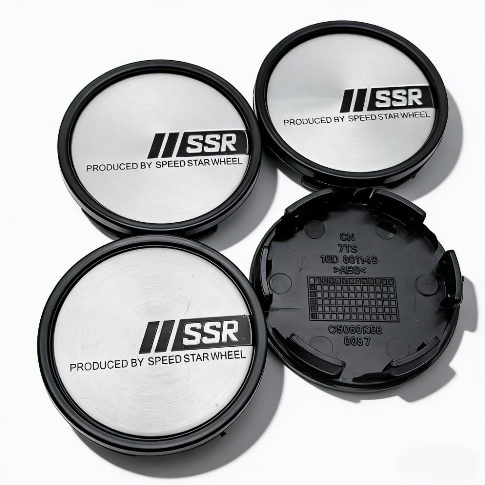 

4pcs/Set 58mm 53mm Car Wheel Center Caps With SSR Logo Emblem Badge Wheel Hubcaps Rim Center Dust Cover Replace Hub Accessories SSR Badge&4pcs K58 Wheel Caps