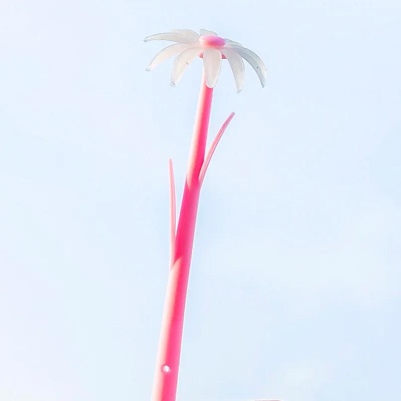 Creative Colorful Flower Neutral Pen Discolored By Light Gel Silicone Student Writing Signature Pen Children's Fun Pen