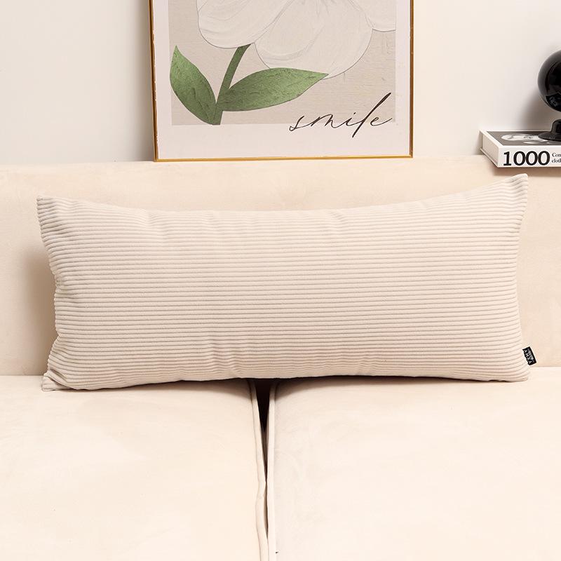 Corduroy Lumbar Throw Pillow with Removable & Washable Cover