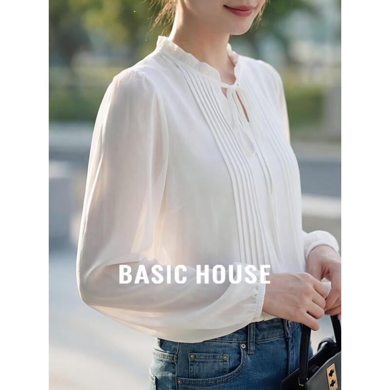 Basic House Ruffle Collar Chiffon Blouse XL