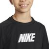 Nike Solid Color Letter Print Round Neck Long Sleeve T-Shirt Kids Tops Black FD3925-010