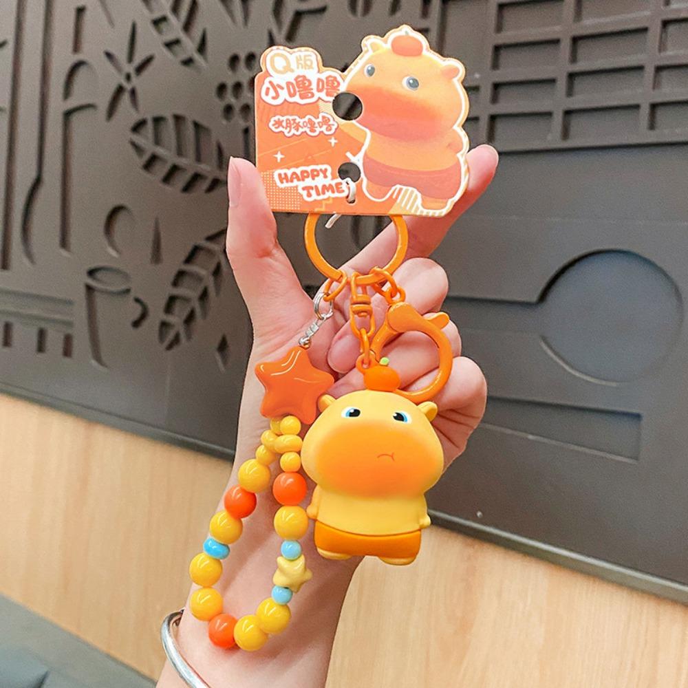 Bag Charm Lulu Doll Keychain Cute Expression Cartoon Phone Chain Cute Capybara Key Ring Gifts