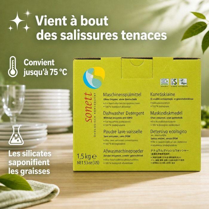 Lessive Sonett - DE4023 - Lessive pour machine à laver domestique 1500 g