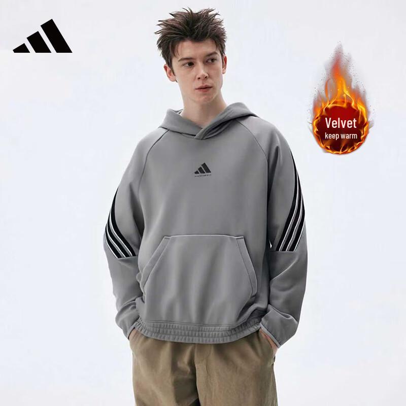 Adidas Men s Fleece-Lined Hooded Sweatshirt L