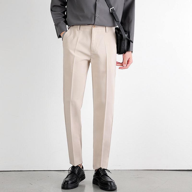 Pants Men's Spring and Summer Thin New Trend Versatile Ice Silk Nine-point Pants Small Foot Casual Pants