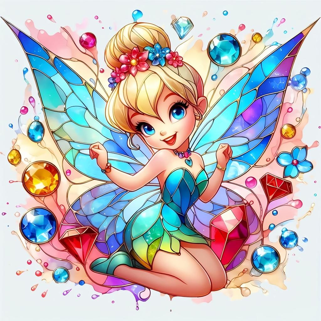 Diamond Embroidery Tinker Bell Stitch Maleficent Painting Picture The Nightmare Before Christmas Mosaic Wall Decor