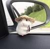 Cute Personalized Car Straw Hat Hamster Car Interior Decoration Window Edge Car Decoration Auto Interior Dashboard Accessories
