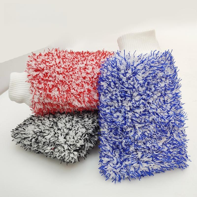 1Pcs Microfiber Thick Car Cleaning Mitts Plush Car Wash Mitt Auto Wash Accessories Car Cleaning Tools Dusting Gloves