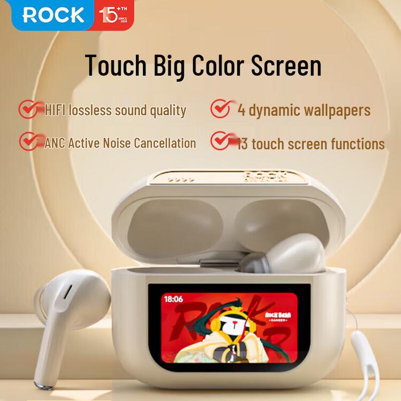

ROCK A5 Pro ANC In-Ear Smart Screen Bluetooth Headphones
