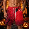 Men's Loose Fit Halloween Themed Athletic Shorts with Multiple Pockets Adjustable Drawstring Waistband Comfortable Sport Shorts