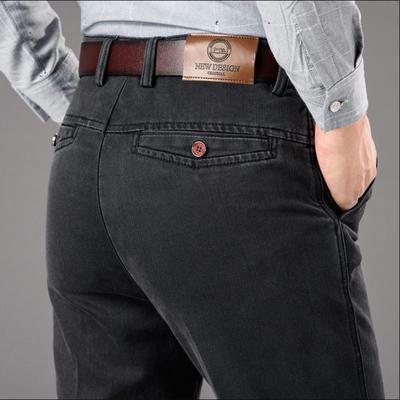 Pantalones de Negocios Versátiles de Pierna Recta de Tela Vaquera con Caída, Novedad Primavera y Otoño para Hombre