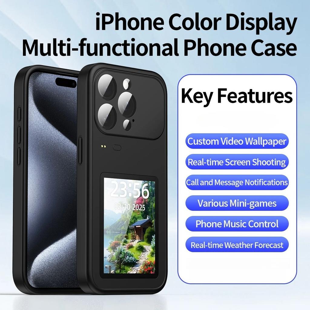 Dynamic Phone Case For Iphone Photo Transfer, Video Playback, Touch Screen, Multifunctional Bluetooth Phone Cover For IPhone 17 16 15
