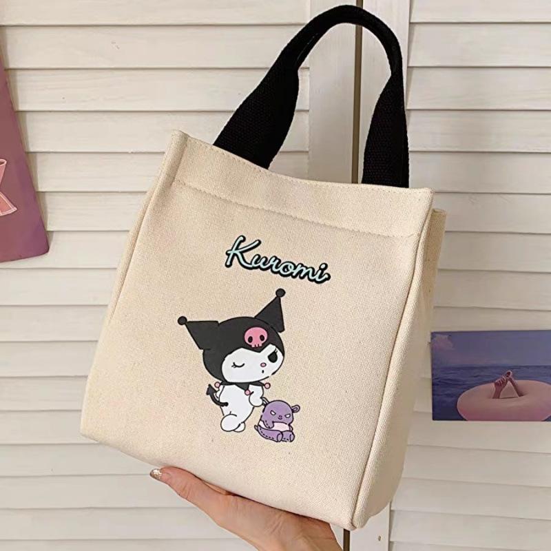 2025 New Cute Canvas Small Cloth Bag Office Worker Women Handbag Go Out Handbag Lunch Box Bag Cosmetic Bag