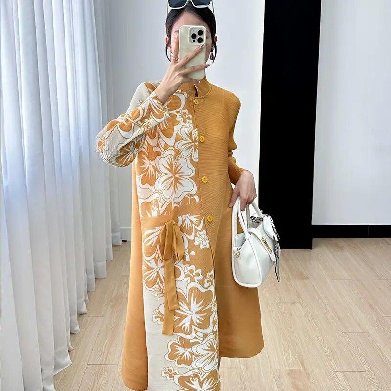 Dresses for Women In Autumn, New High-end Fashion Prints, Pleats, Loose Temperament, and Age Reducing Long Skirts