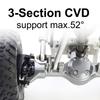 Aluminum Planet Axles Lsokinetic 3-Section CVD Brass Steering Knuckles Max.52° for 1/24 Axial SCX24 C10 JLU Gladiator Bronco