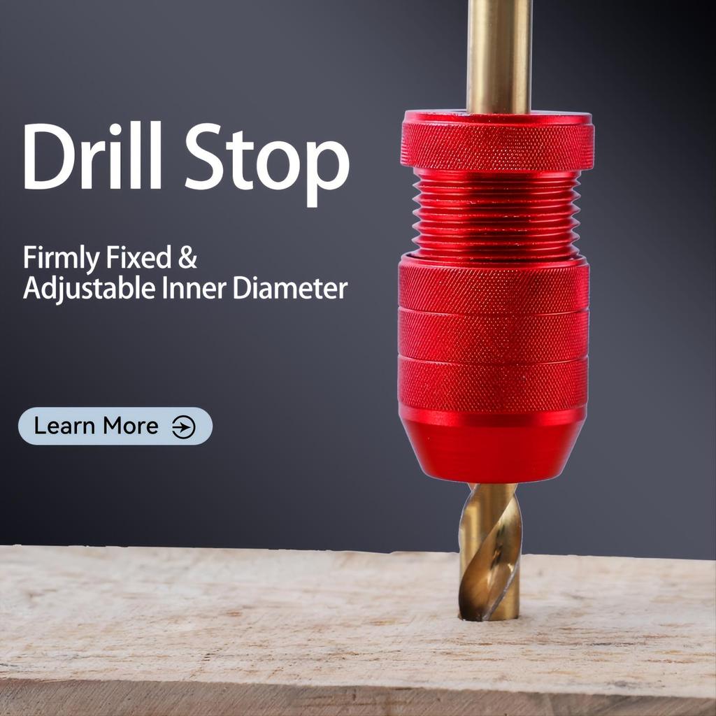 Adjustable Drill Bit Stop Collar Woodworking Positioning Clamp Aluminum Alloy Depth Stop Ring Fixing Tool