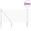 VidaXL Welded Wire Fence with 13 Picket Posts 1x25 M Galvanized Steel 3351961
