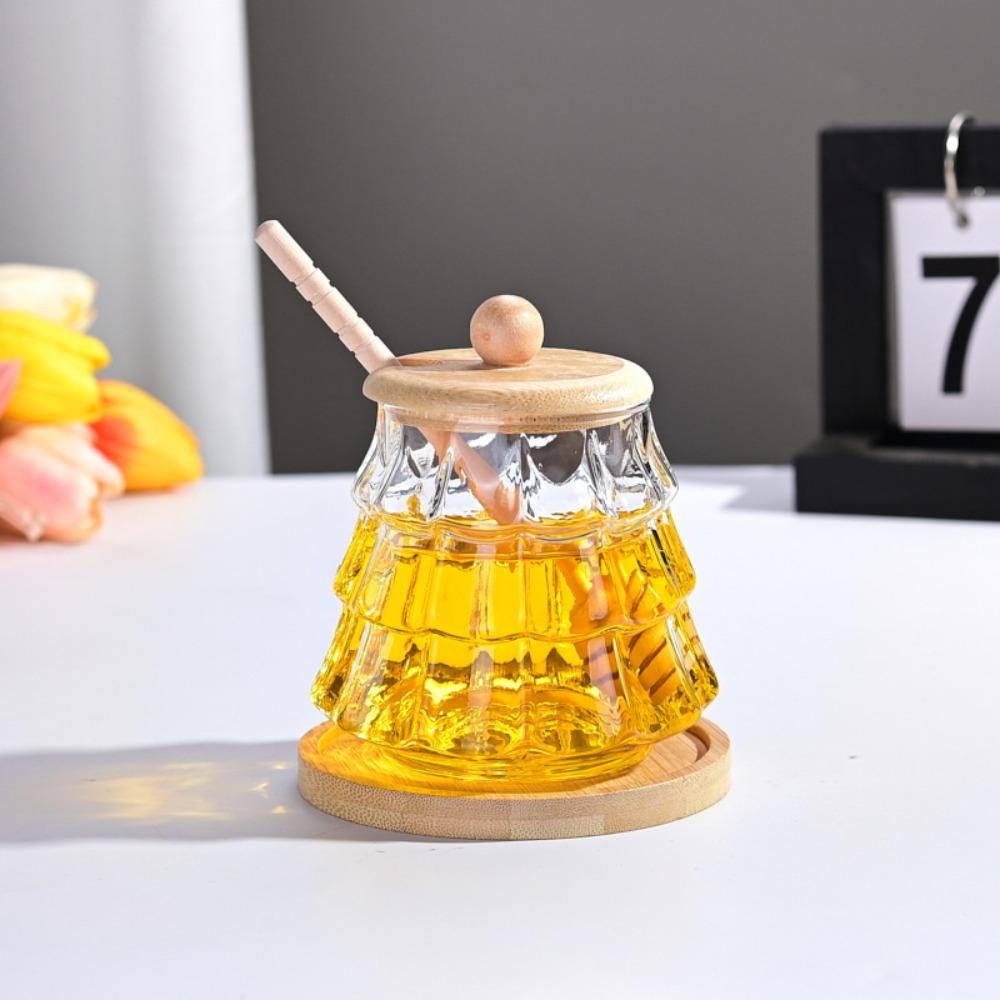 Mit Deckel Honigbehälter Transparent Sirup Aufbewahrungsbox Multifunktionales Baumform Honigglas Bartheke