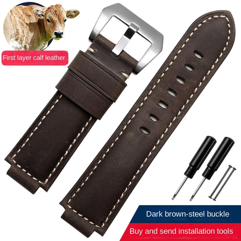 Originální kožený řemínek k hodinkám Pro Timex Tide TW2R55500 T2N720/721/739 TW2T76300 Řemínek k hodinkám 24*16mm konec pro uchycení Řemínky k hodinkám Příslušenství