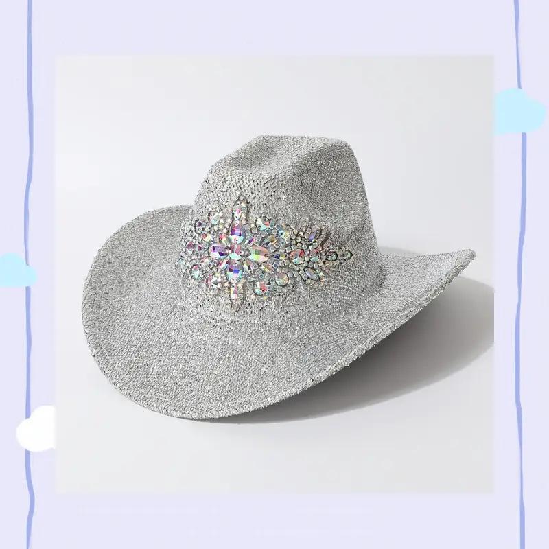 Sparkling Diamond Western Cowboy Hat Party Party Women's Hat