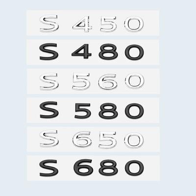 Neues Chrom Schwarzes Buchstaben S480 S580 S680 V12 Emblem für Benz Maybach S-Klasse Auto Kotflügel Kofferraum Heck W221 W222 Logo AufkleberG3
